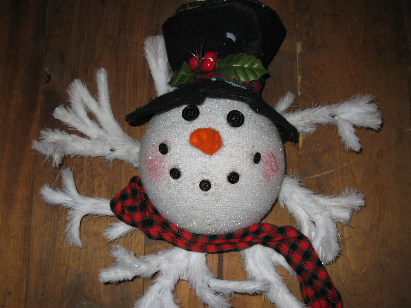 snowman decoration with top hat