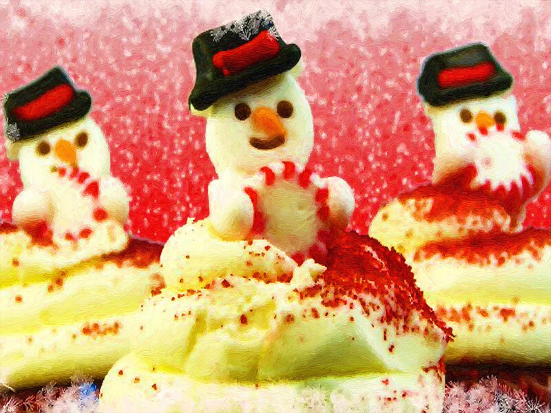 Snowman Desserts — Red