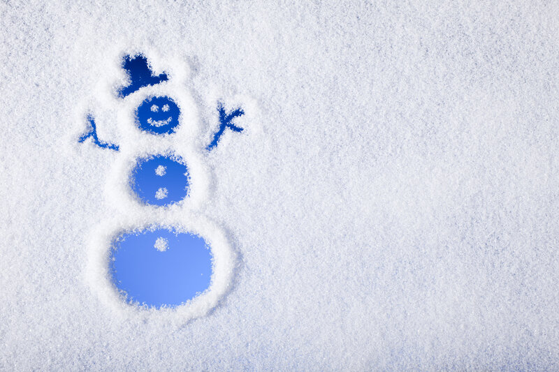 Snowman Drawing in Snow