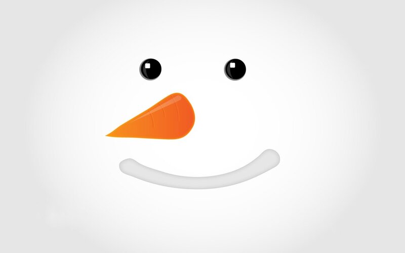 Snowman Face — White