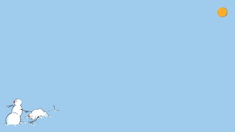 Snowman Falling over — Blue
