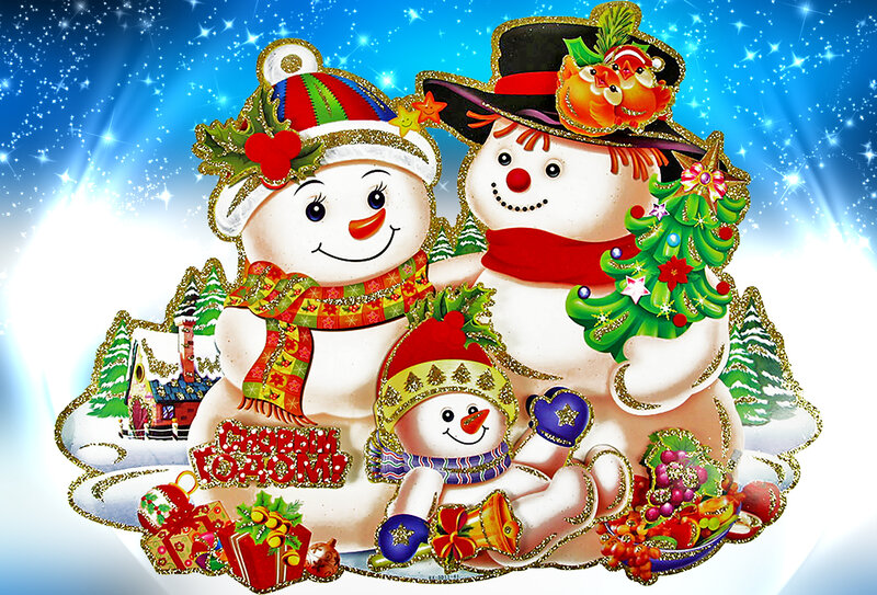 Snowman Family — Blue