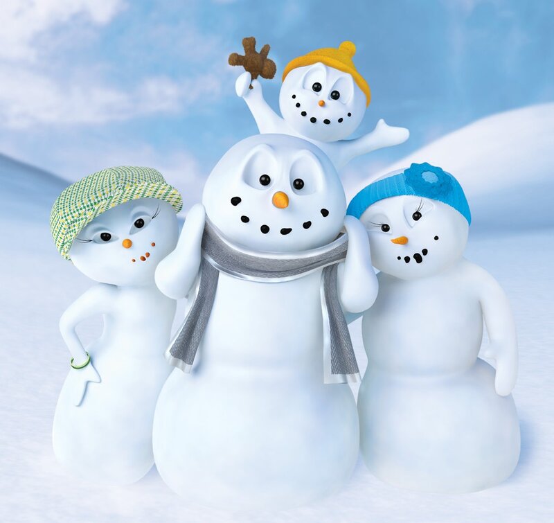 Snowman Family — White, Playful