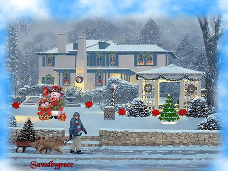 Snowman Figures in Yard