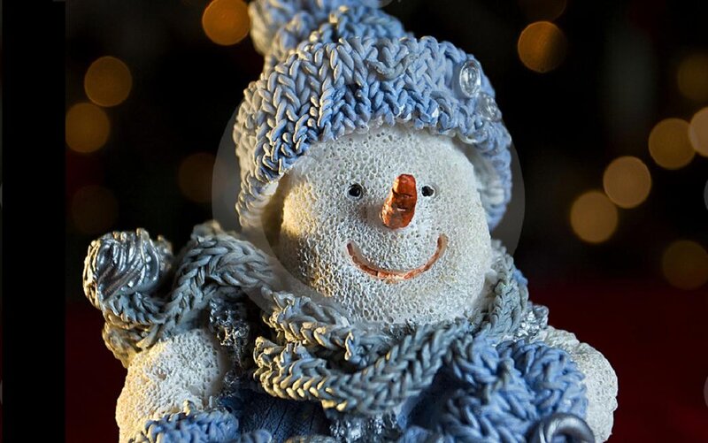 Snowman Figurine — Blue, Festive