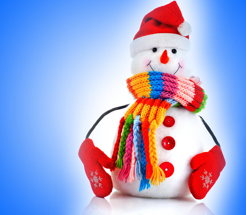 Snowman Figurine — Blue, Festive, Winter, Photograph, Scarf, Mittens