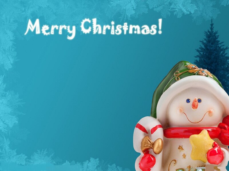 Snowman Figurine — Blue, Festive, Winter