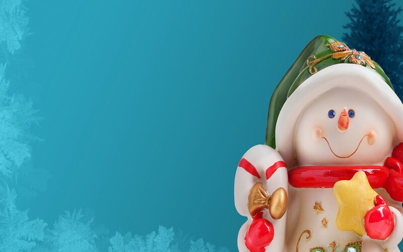Snowman Figurine — Blue