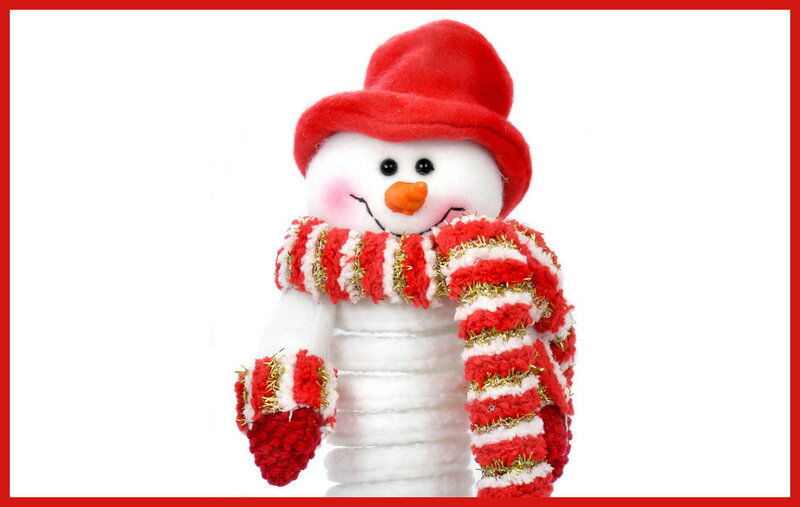 Snowman Figurine — Red