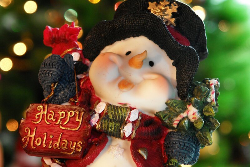 Snowman Figurine — White, Festive