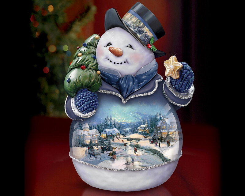 Snowman Figurine — White, Festive, Winter, Illustration