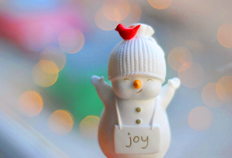 Snowman Figurine — White, Festive, Winter, Photograph, Bird