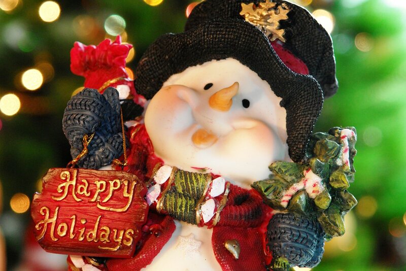 Snowman Figurine — White, Festive, Winter, Photograph, Hat, Scarf, Sign
