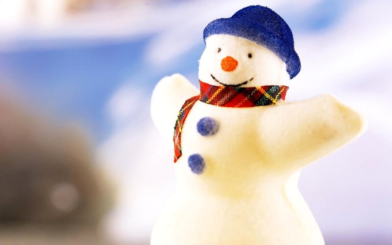 Snowman Figurine — White, Festive, Winter, Photograph, Hat