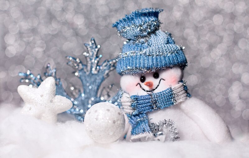 Snowman Figurine — White, Festive, Winter, Photograph, Snowflake