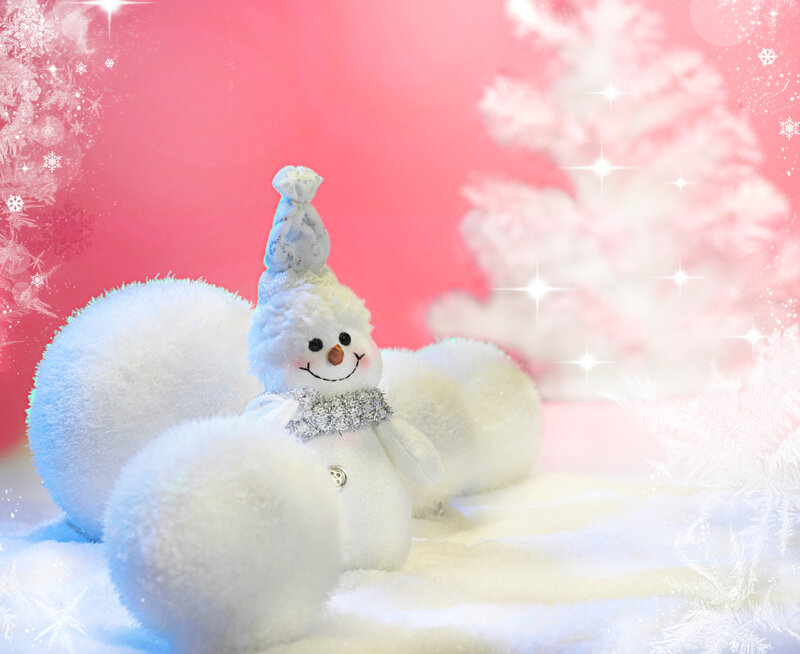 Snowman Figurine — White, Festive, Winter, Photograph