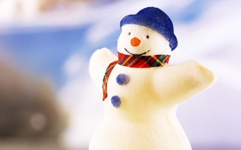 Snowman Figurine — White, Festive, Winter