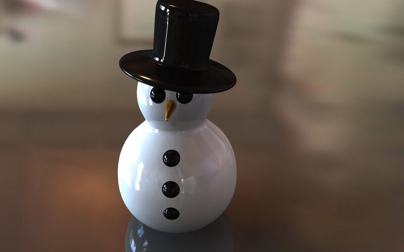 Snowman Figurine — White, Neutral
