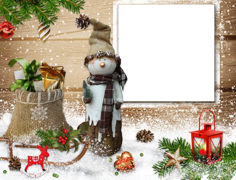 Snowman Figurine with Gifts