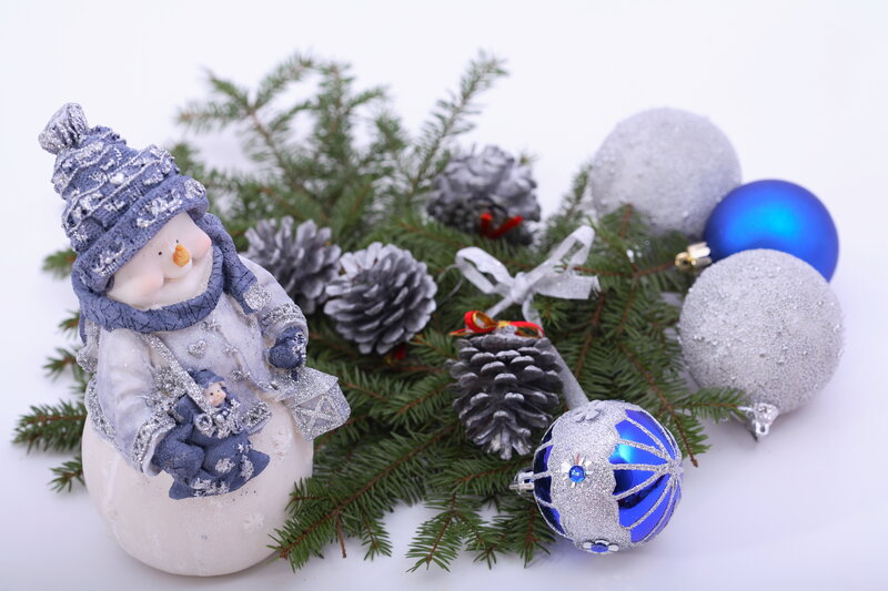 Snowman Figurine with Ornaments