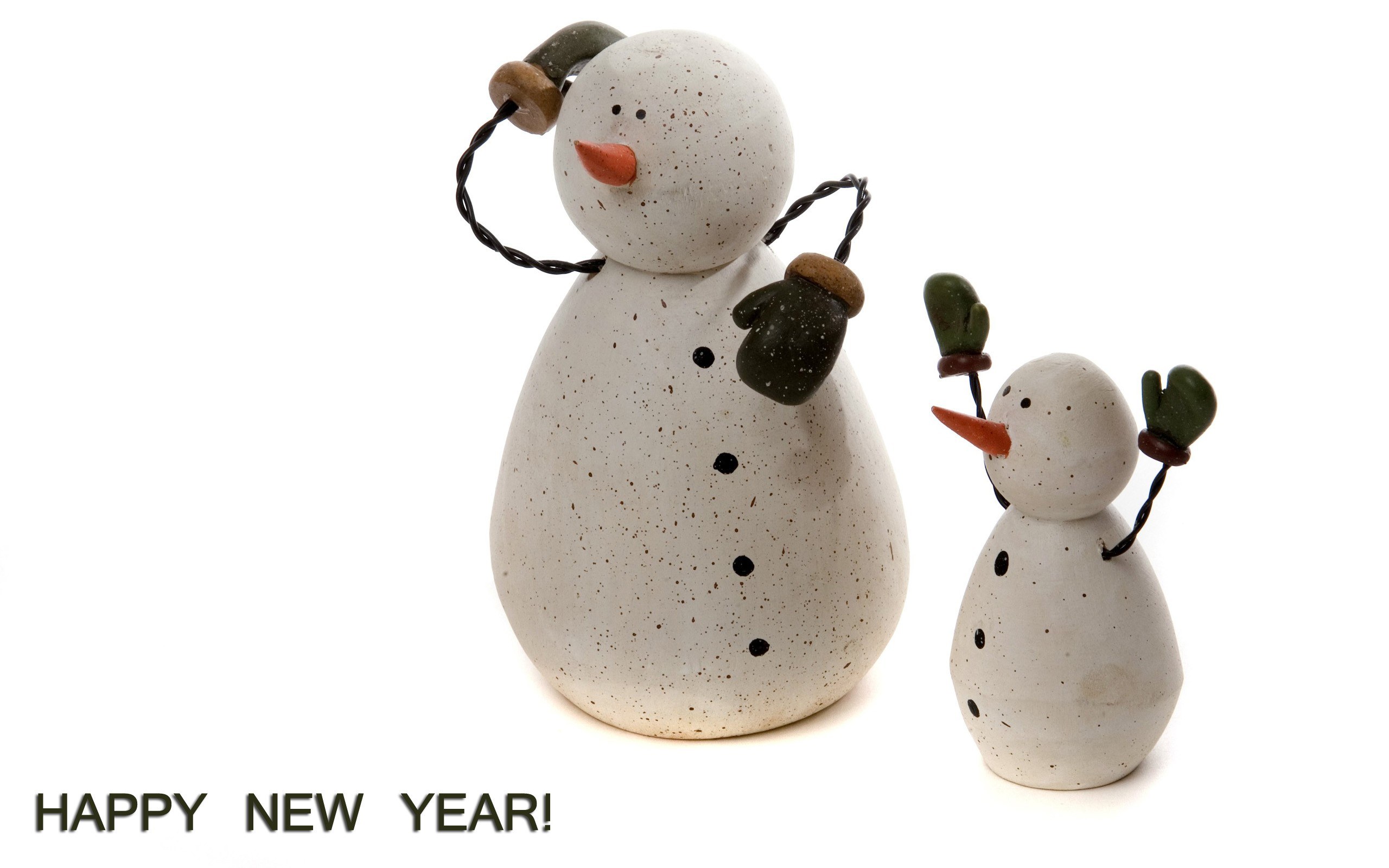 Snowman figurines with greeting