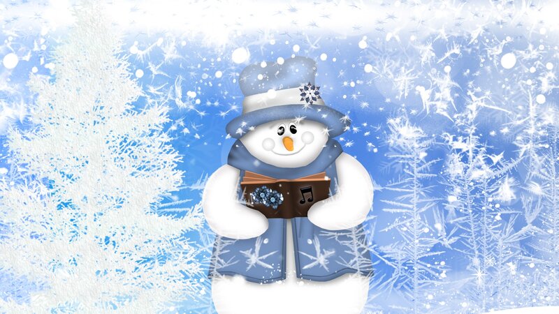 Snowman Holding Book