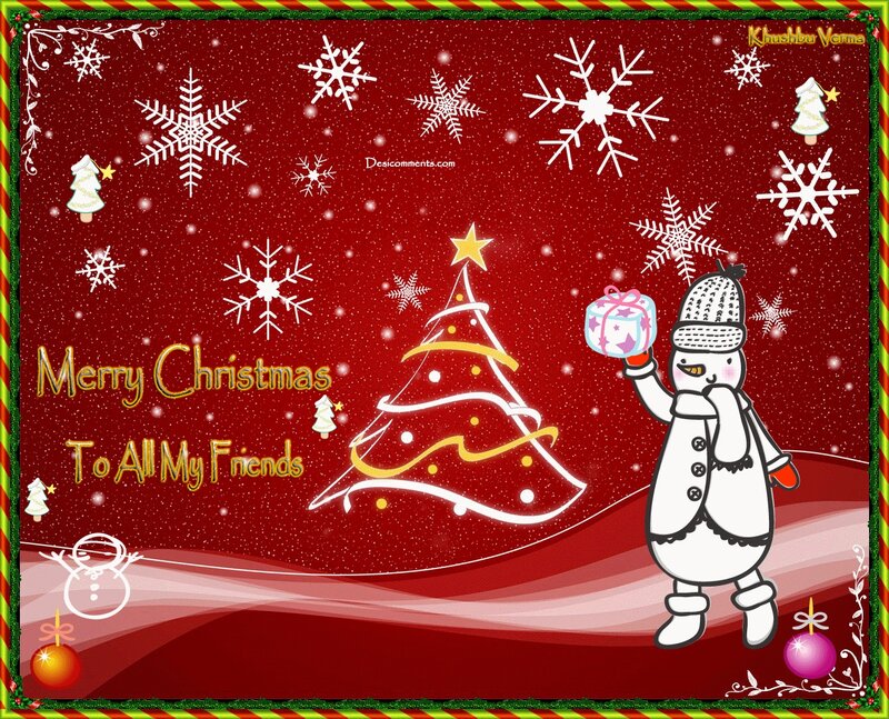 Snowman Holding Gift — Red