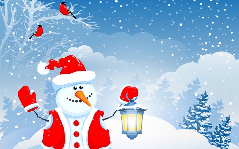 Snowman Holding Lantern