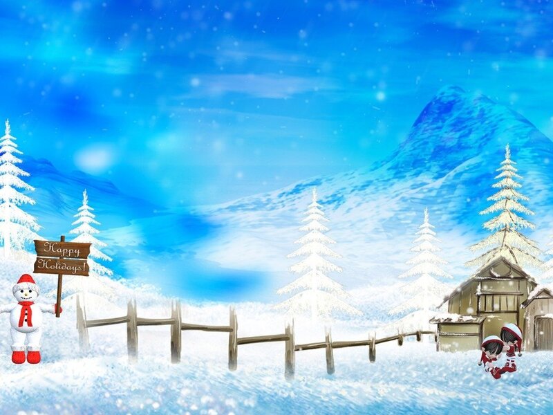 Snowman Holding Sign — Blue