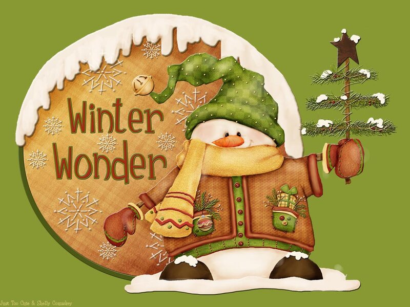 Snowman Holding Tree