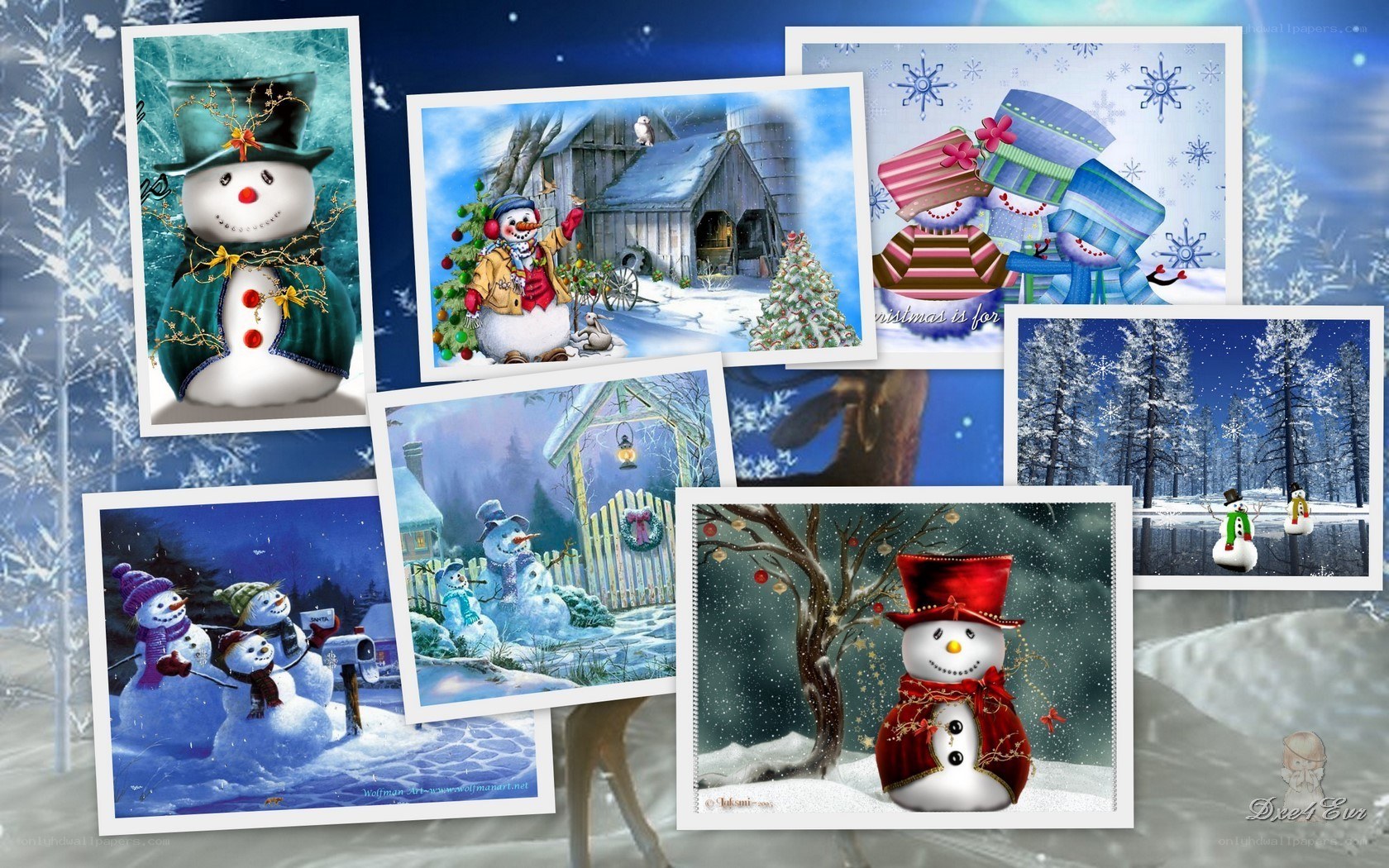Snowman holiday card collection