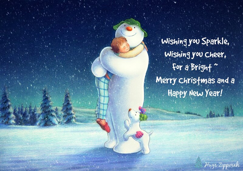 Snowman Hugging Child