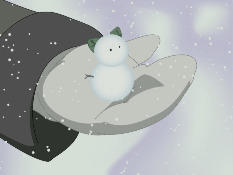Snowman in a hand