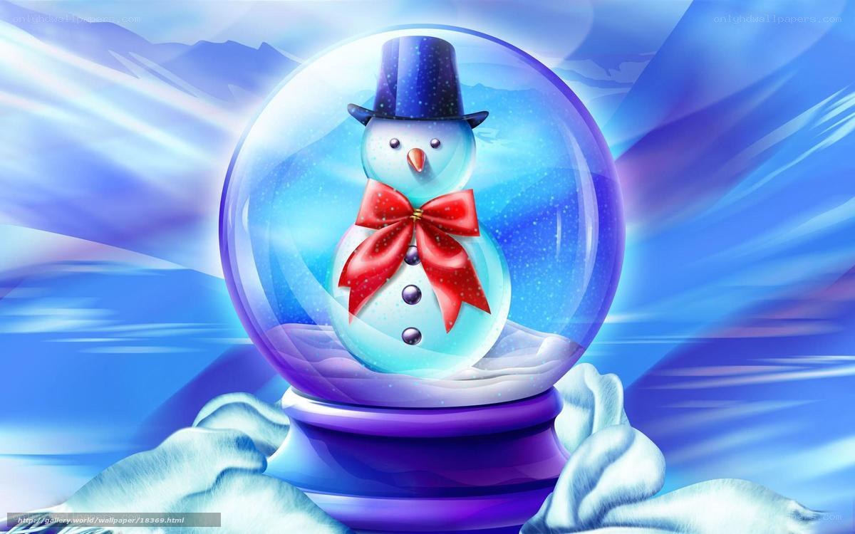 Snowman in a snow globe