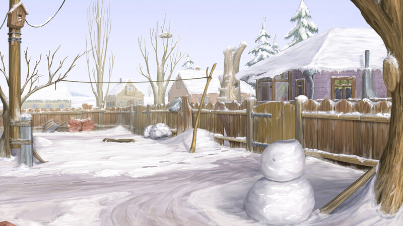 Snowman in Backyard