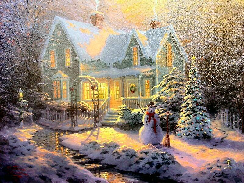 Snowman in Front Yard