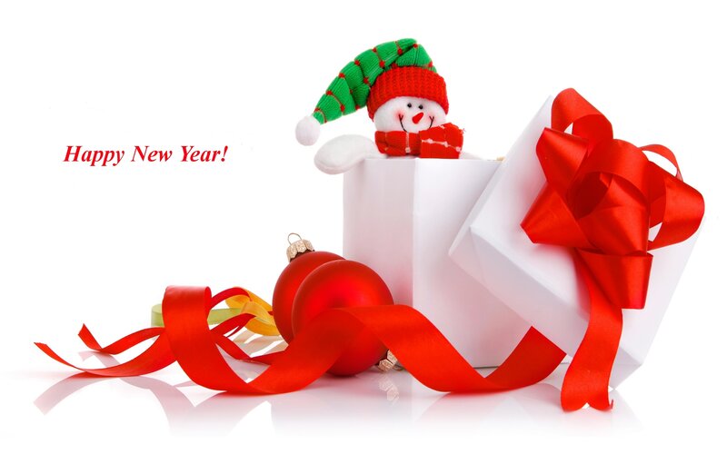 Snowman in Gift Box — White