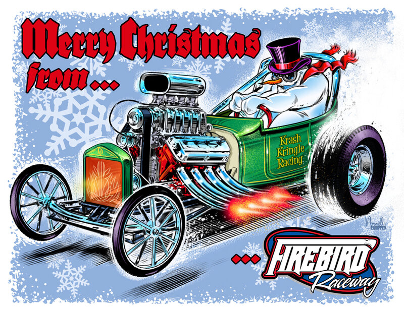 Snowman in Hot Rod Car
