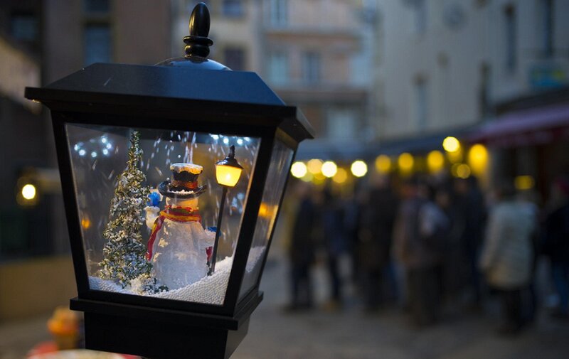 Snowman in Lantern