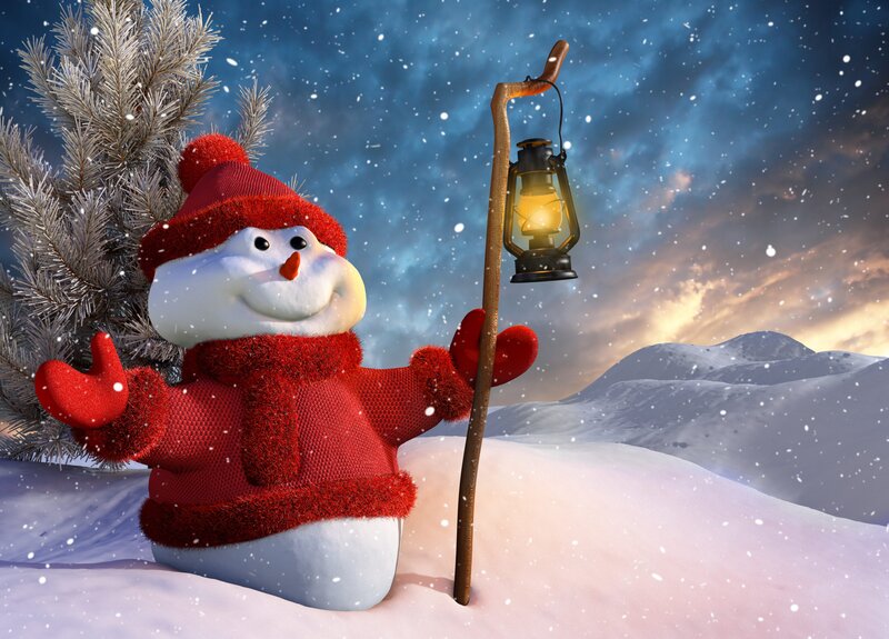 Snowman in Red Coat — Festive