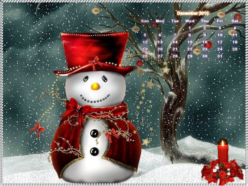 Snowman in Red Hat — Festive