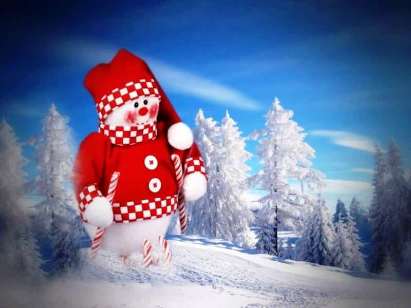 Snowman in Red Outfit