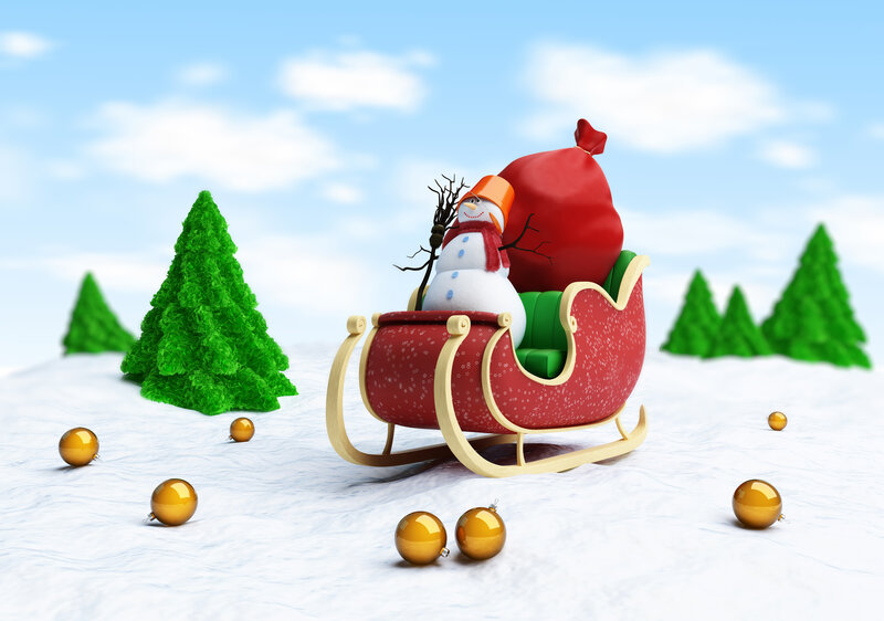Snowman in Sleigh