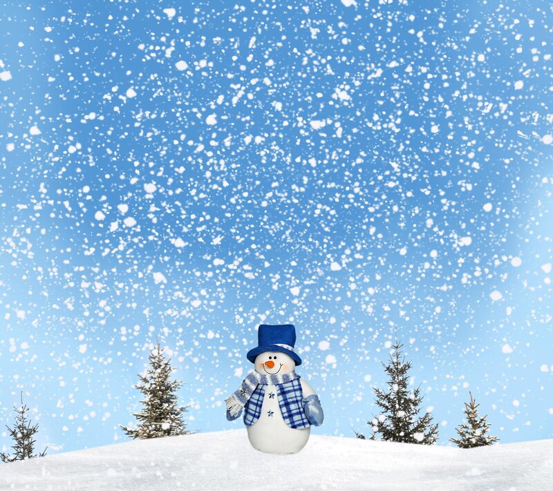 Snowman in Snow — Blue, Calm