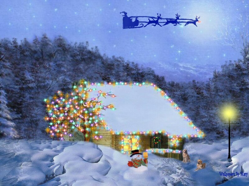 Snowman in Snow — Blue, Festive