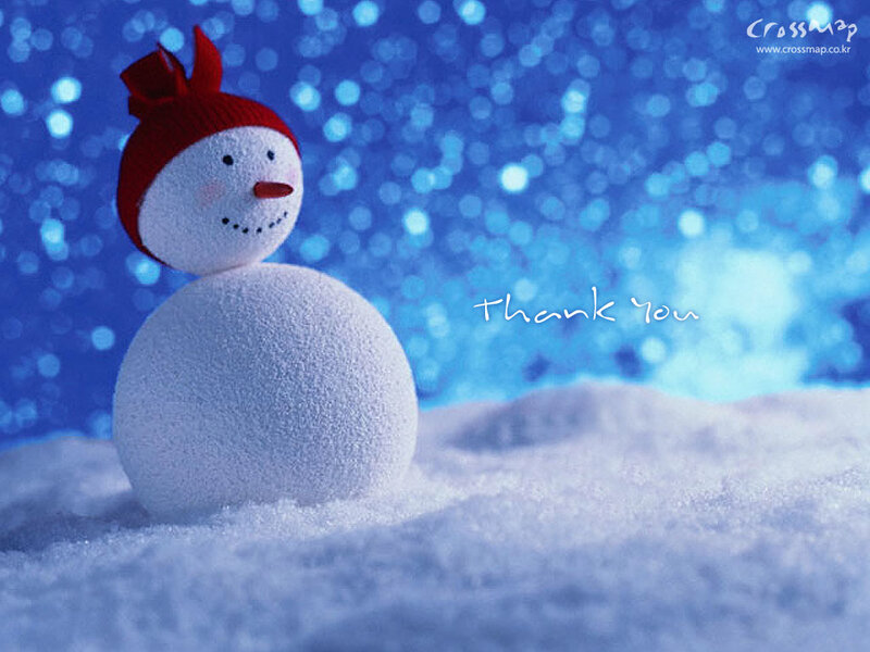 Snowman in Snow — Blue, Festive, Winter