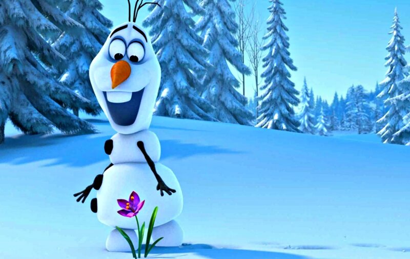 Snowman in Snow — Blue, Peaceful
