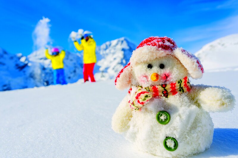 Snowman in Snow — White, Bright, Winter