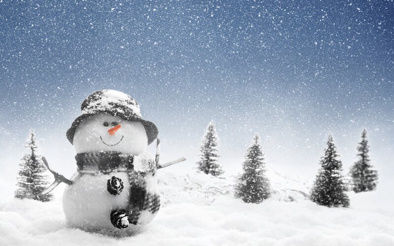 Snowman in Snow — White, Calm