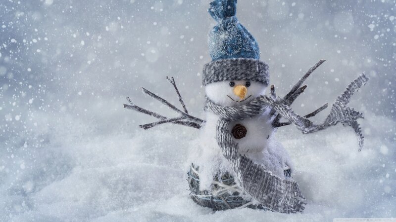 Snowman in Snow — White, Calm, Winter, Photograph, Hat